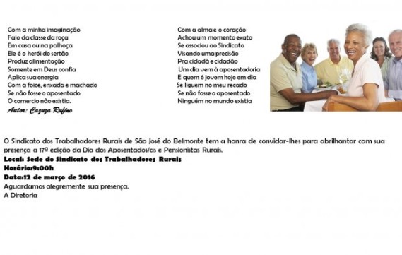 São José do Belmonte: 17ª Edição do Dia dos Aposentados/as e Pensionistas Rurais