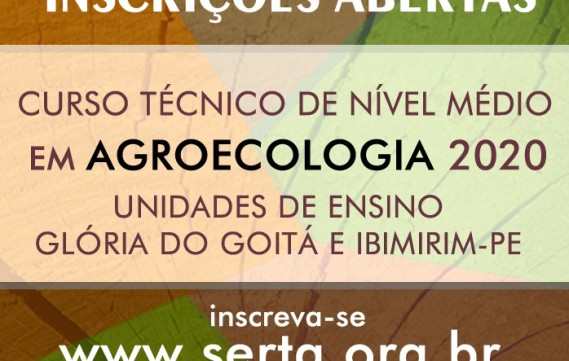 Abertas inscrições para curso Técnico de Nível Médio em Agroecologia do Serta